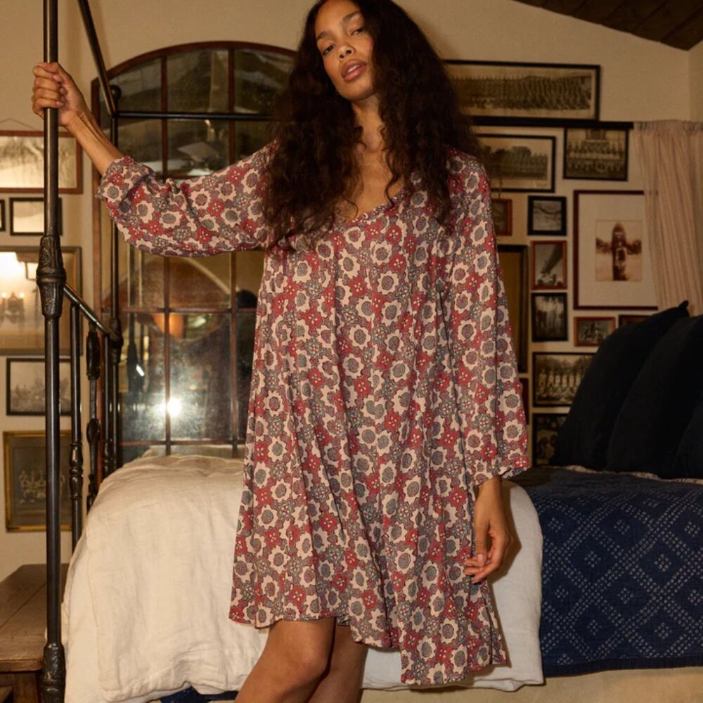 Natalie Martin FIORE SHORT DRESS - SPANISH TILE ALMOND